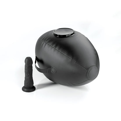 Fetish Fantasy Series Body Dock Inflatable Love Ball - Black Inflatable Cushion with Black 15.2 cm Dildo-PD4472-23