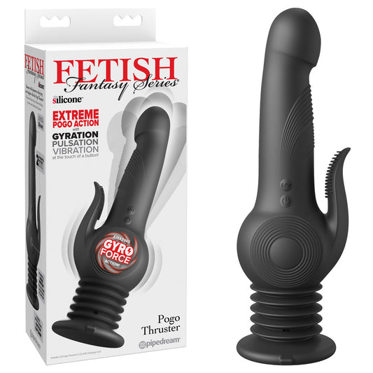 Fetish Fantasy Series Pogo Thruster - Black USB Rechargeable 23.5 cm Gyrating Rabbit Vibrator-PD4564-23