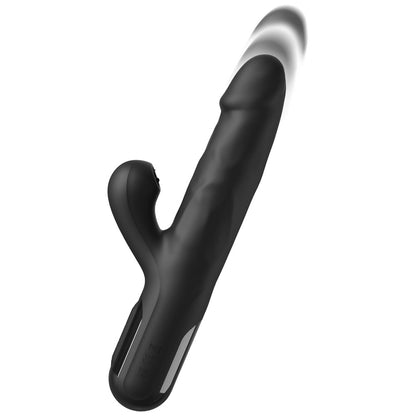 FFS Sonix Silicone Thruster - Black 22 cm USB Rechargeable Thrusting Vibrator with Flicking Clit Stim-PD4565-23
