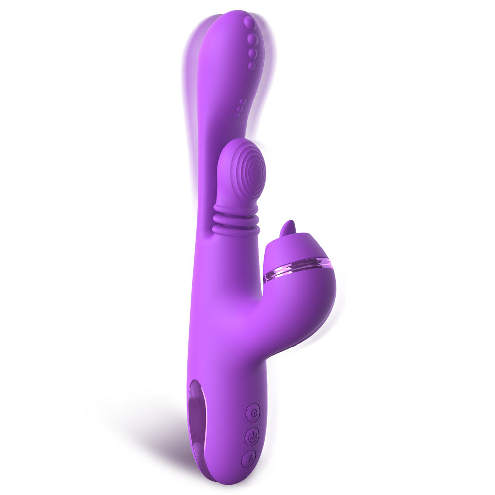 Fantasy For Her IntiMotion Pulse Pro - Purple 24 cm USB Rechargeable Swirling & Flicking Rabbit Vibrator-PD4978-12
