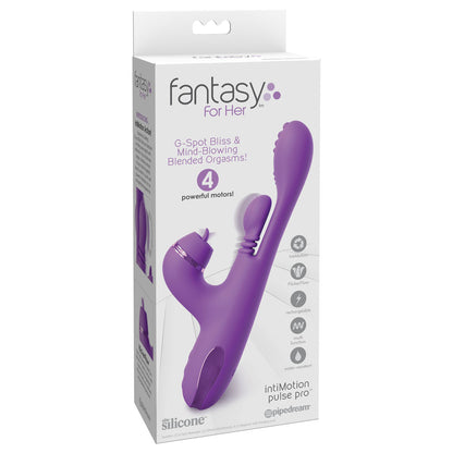 Fantasy For Her IntiMotion Pulse Pro - Purple 24 cm USB Rechargeable Swirling & Flicking Rabbit Vibrator-PD4978-12