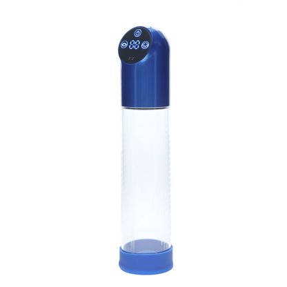 PUMPED Automatic Waterproof Pump - Metal Blue - Blue/Clear USB Rechargeable Automatic Penis Pump-PMP056MBL