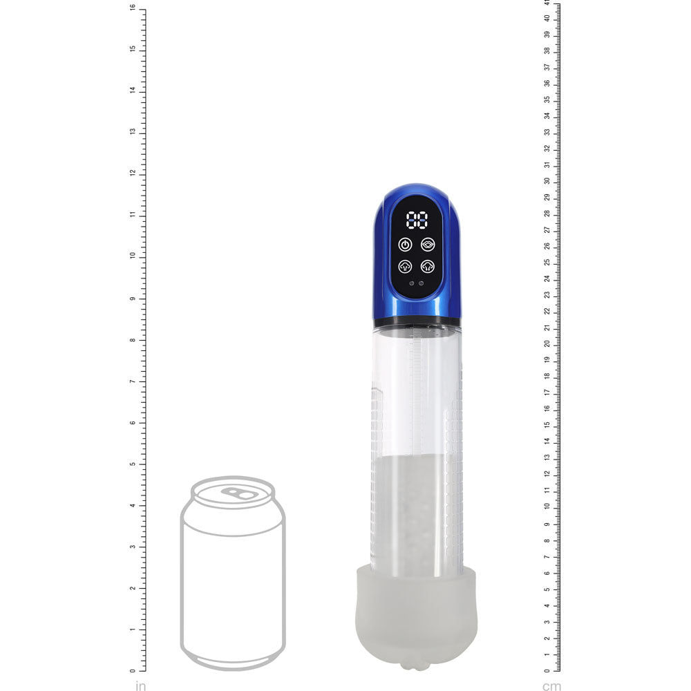 PUMPED Engage Automatic Penis Pump - Blue - Metallic Blue USB Rechargeable Auto Penis Pump-PMP058MBL