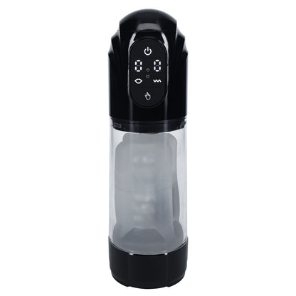 PUMPED TechnoThrust Auto Masturbator - Black/Clear USB Rechargeable Auto Maturbator-PMP061BLK