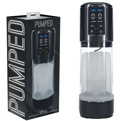 PUMPED UltraLift Automatic Masturbator - Gunmetal Grey/Clear USB Rechargeable Auto Masturbator-PMP062GUN