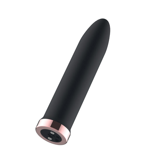 Passion Play Rechargeable Vibrating Bullet - Black - Black 9.8 cm USB Rechargeable Bullet - PP0097-1