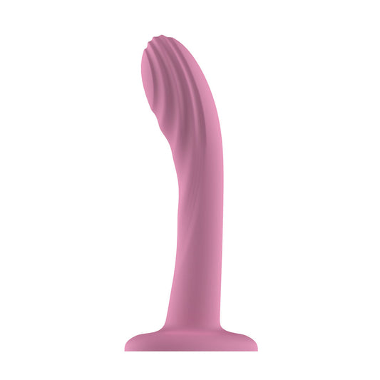 Passion Play Liquid Silicone Textured Dildo - Pink - Pink 18 cm Dildo - PP0230