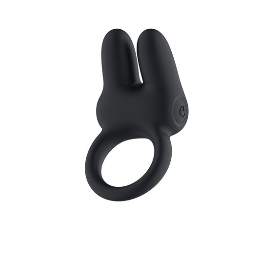 Passion Play Dual Motors Vibrating Cockring - Black USB Rechargeable Vibrating Cock Ring - PP0254
