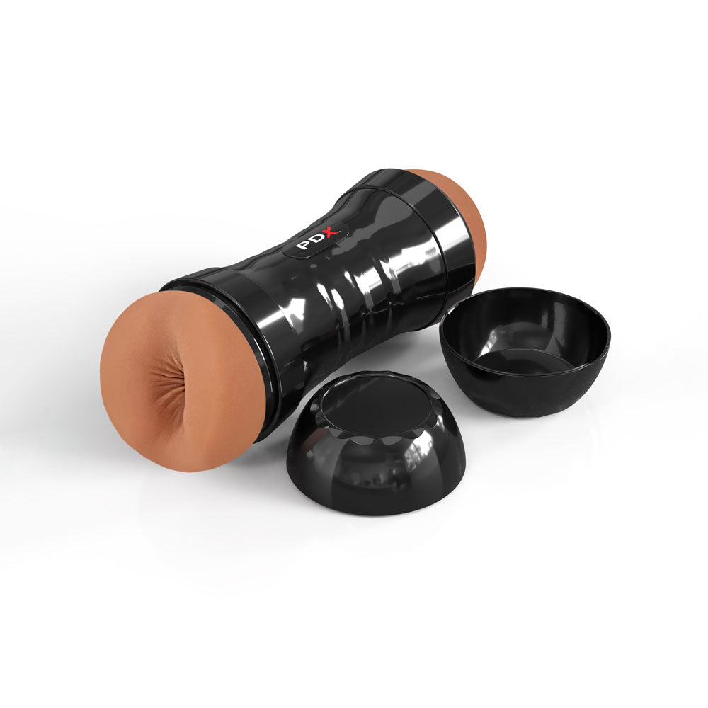 PDX Wet Pussies Super Flip-A-Pussy Over - Brown - Brown Dual Ended Stroker (Vagina & Ass)-RD446-29