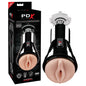 PDX Elite Cock Compressor Vibrating Stroker - Flesh USB Rechargeable Vibrating Pussy Stroker wi
