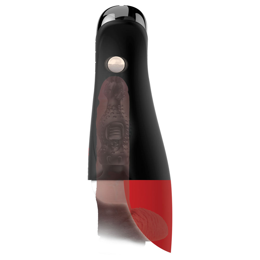 PDX Elite Fap-O-Matic Pro XL - White/Red - White USB Rechargeable Auto Stroker-RD554-20