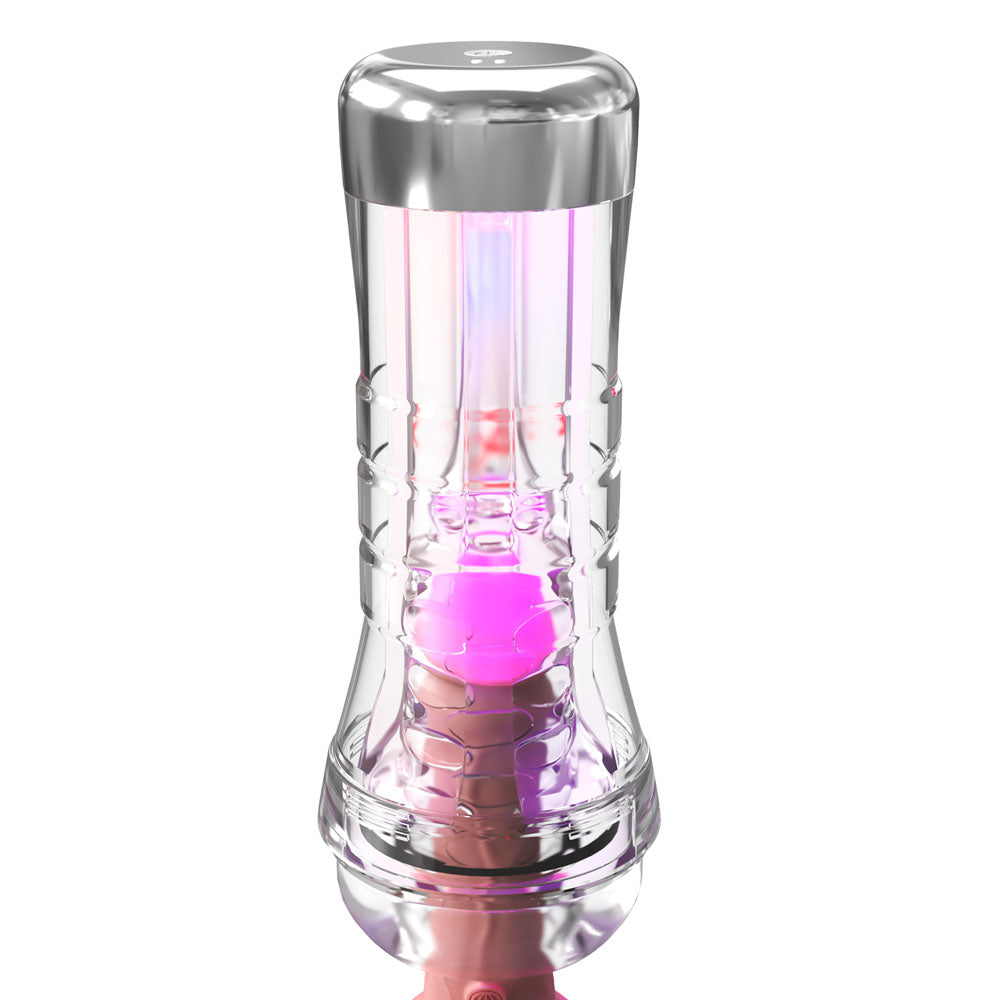 PDX Elite ViewTube XXL LED Stroker - Clear Stroker with LED Lights-RD558-20