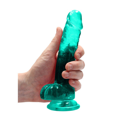 REALROCK 7 Realistic Dildo With Balls - Turquoise 17.8 cm Dong