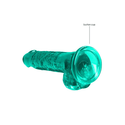 REALROCK 7 Realistic Dildo With Balls - Turquoise 17.8 cm Dong