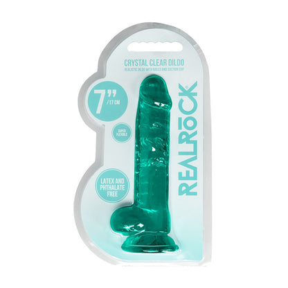 REALROCK 7 Realistic Dildo With Balls - Turquoise 17.8 cm Dong