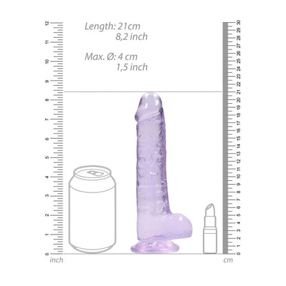 REALROCK 8 Realistic Dildo With Balls - Purple 20.3 cm Dong-REA092PUR