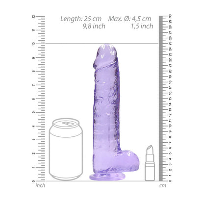 RealRock 9 Realistic Dildo With Balls - Purple 22.9 cm Dong - REA093PUR