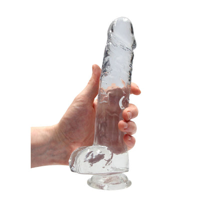 RealRock 9 Realistic Dildo With Balls - Clear 22.9 cm Dong-REA093TRA