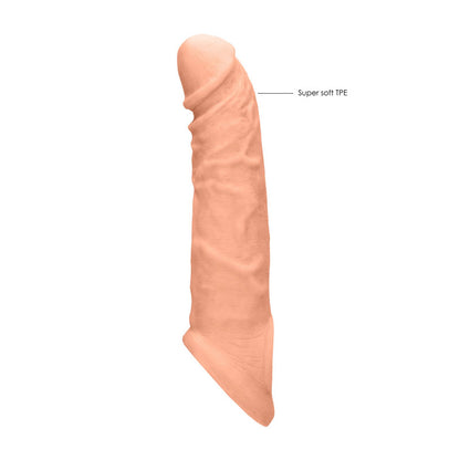 REALROCK 8 Realistic Penis Extender with Rings - Flesh 20.3 cm Penis Extension Sleeve-REA106FLE