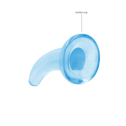 REALROCK Non Realistic Dildo With Suction Cup - 11.5 cm - Blue - Blue 11.5 cm Curved Pegging Dong - REA109BLU