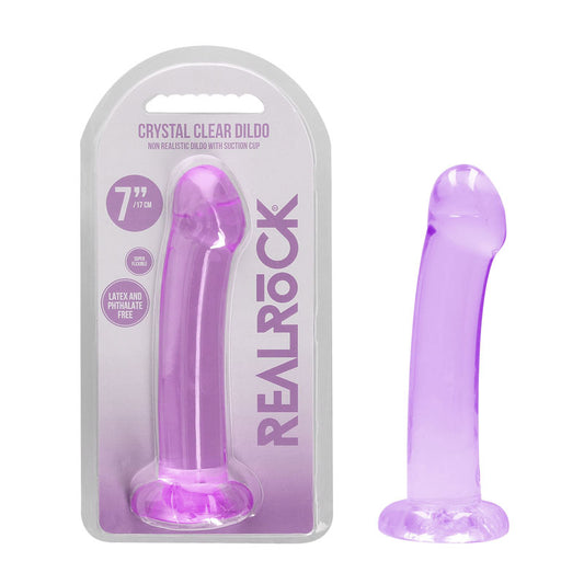 REALROCK Non Realistic Dildo With Suction Cup - 17 cm - Purple 17 cm Dong - REA111PUR