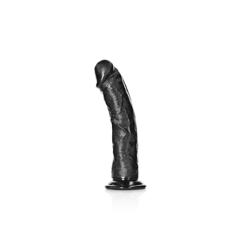 REALROCK Realistic Regular Curved Dildo with Suction Cup - 18 cm - Black 18 cm (7) Dong-REA117BLK