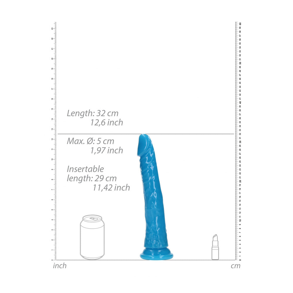 REALROCK 29 cm Slim Glow in the Dark Neon - Blue - Glow in Dark Blue 29 cm (11) Dong - REA146GLOBLU