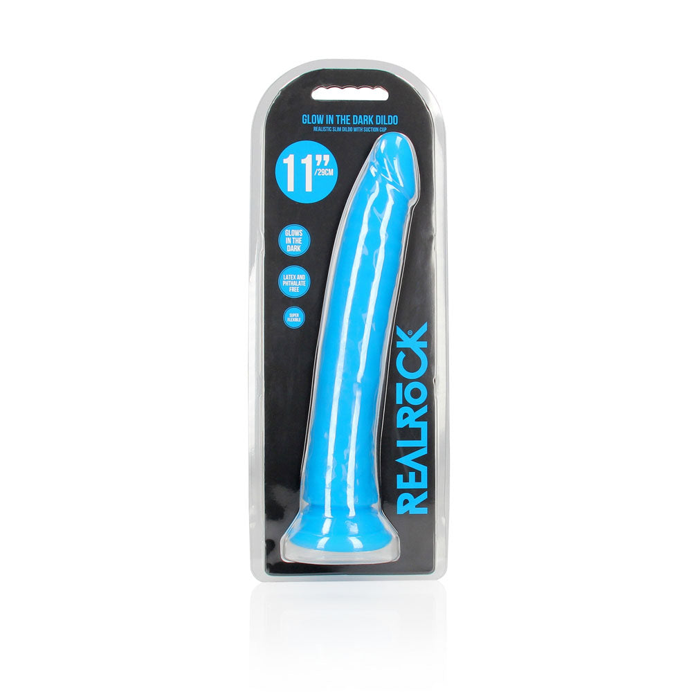 REALROCK 29 cm Slim Glow in the Dark Neon - Blue - Glow in Dark Blue 29 cm (11) Dong - REA146GLOBLU