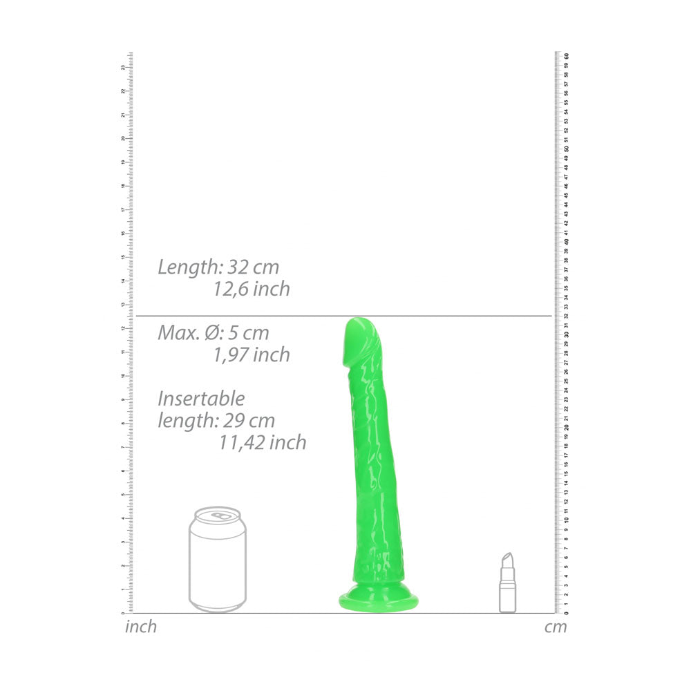 REALROCK 29 cm Slim Glow in the Dark Neon - Green - Glow in Dark Green 29 cm (11) Dong - REA146GLOGRN