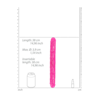 REALROCK 38 cm Double Dong Glow - Pink - Pink 38 cm (15) Double Dong-REA149GLOPNK