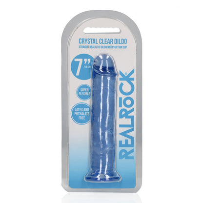 REALROCK 18 cm Straight Dildo - Blue - Blue 18 cm (7) Dong - REA152BLU