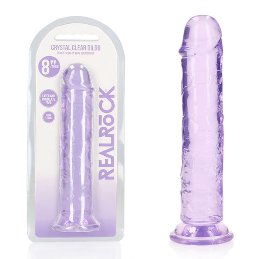 REALROCK 20 cm Straight Dildo - Purple - Purple 20 cm (8) Dong - REA153PUR