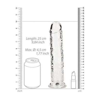 REALROCK 25 cm Straight Dildo - Clear - Clear 25 cm (10) Dong - REA154TRA