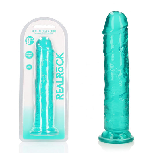 REALROCK 25 cm Straight Dildo - Turquoise - Turquoise 25 cm (10) Dong - REA154TUR