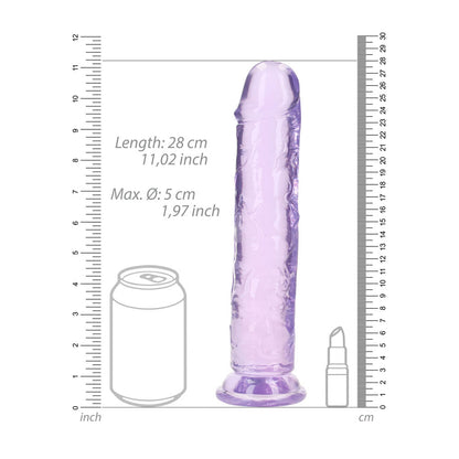 REALROCK 28 cm Straight Dildo - Purple - Purple 28 cm (10) Dong - REA155PUR