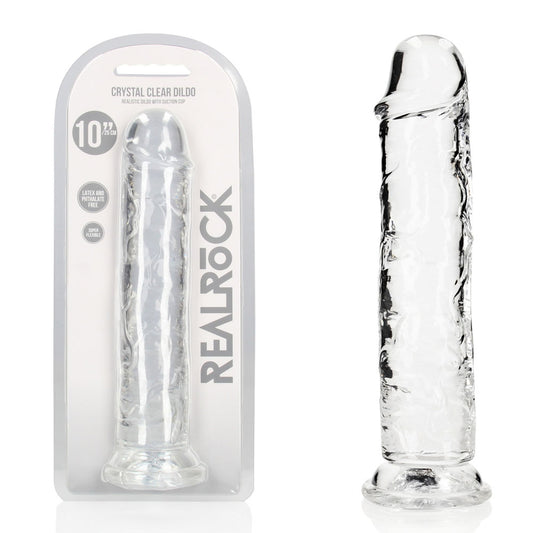 REALROCK 28 cm Straight Dildo - Transparent - Clear 28 cm (10) Dong - REA155TRA