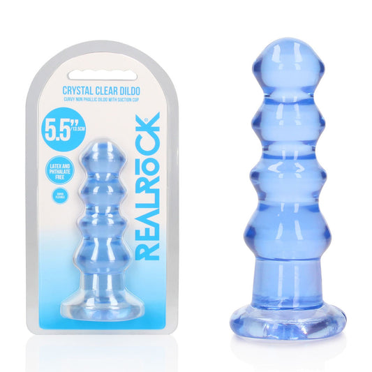REALROCK 14 cm Curvy Anal Plug - Blue - Blue 14 cm (4.5) Butt Plug - REA158BLU