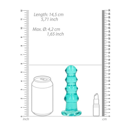 REALROCK 14 cm Curvy Anal Plug - Turquoise - Turquoise 14 cm (4.5) Butt Plug - REA158TUR