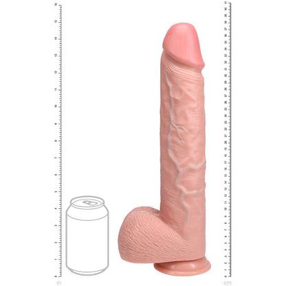 REALROCK 38cm Extra Long Dildo with Balls - Flesh - Flesh 38 cm (15) Extra Long Dong - REA165FLE