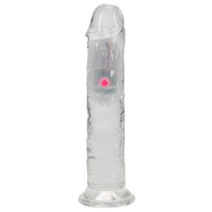 REALROCK 7 No Balls Wireless Rechargeable LED Vibrating Dong - Clear with LED 20 cm USB Rechargeable Vibrating Dong with Remote-REA204TRA