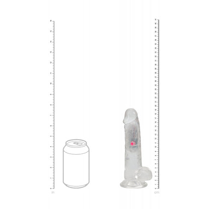 REALROCK 7 with Balls Wireless Rechargeable LED Vibrating Dong - Clear with LED 19.5 cm USB Rechargeable Vibrating Dong with Remote-REA205TRA