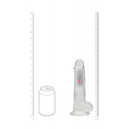 REALROCK 8 with Balls Wireless Rechargeable LED Vibrating Dong - Clear with LED 22.5 cm USB Rechargeable Vibrating Dong with Remote-REA207TRA