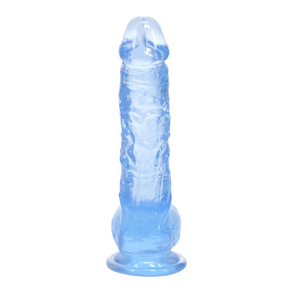 REALROCK 5 Crystal Clear Dildo with Balls - Blue - Clear Blue 14.7 cm Dong - REA208BLU