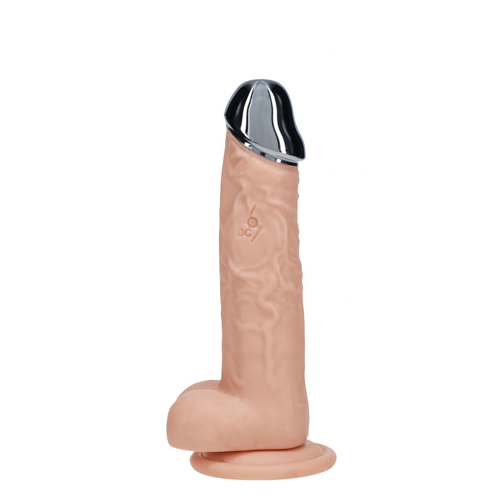 REALROCK Metal Head 6 Rechargeable Dildo - Flesh - Flesh 16.2 cm USB Rechargeable Vibrating Dildo with Metal Head and Wireless Remote - REA209FLE