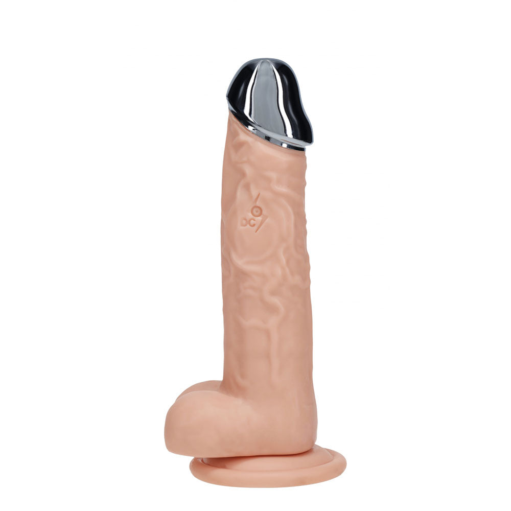 REALROCK Metal Head 7 Rechargeable Dildo - Flesh - Flesh 19 cm USB Rechargeable Vibrating Dildo with Metal Head and Wireless Remote - REA210FLE