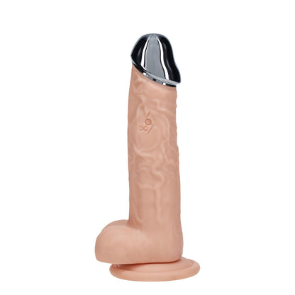 REALROCK Metal Head 7 Rechargeable Dildo - Flesh - Flesh 19 cm USB Rechargeable Vibrating Dildo with Metal Head and Wireless Remote - REA210FLE
