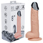 REALROCK Metal Head 8 Rechargeable Dildo - Flesh - Flesh 22 cm USB Rechargeable Vibrating Dildo with Metal Head and Wireless Remote - REA211FLE