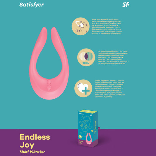 Satisfyer Endless Joy - Pink USB Rechargeable Couples Stimulator-SATPMF2PNK