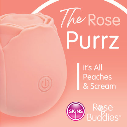 Skins Rose Buddies - The Rose Purrz - Light Pink USB Rechargeable Pulsing Rose Stimulator-SKRBRP