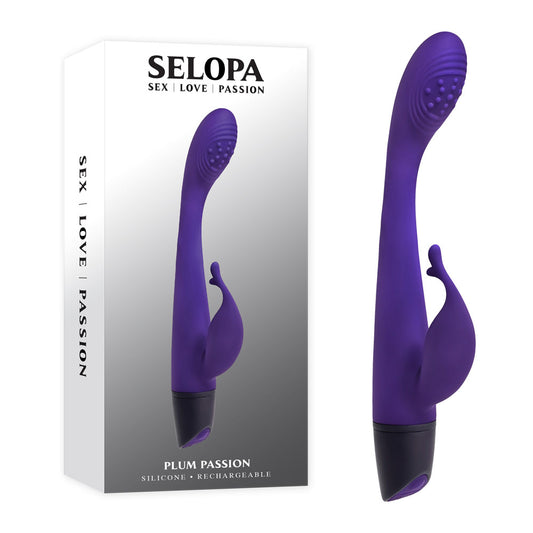 Selopa PLUM PASSION - Purple 18.3 cm USB Rechargeable Rabbit Vibrator-SL-RS-3328-2